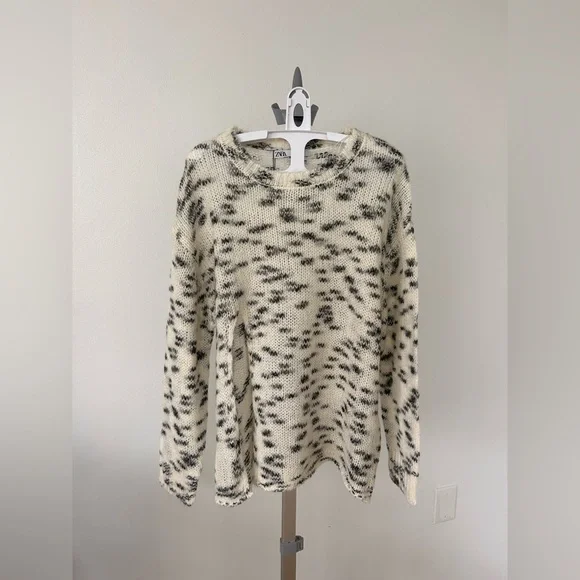 NWT Zara MIXED SLIT KNIT SWEATER - Picture 6 of 10